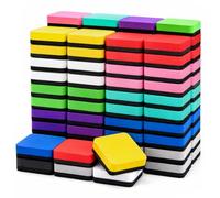 OWLKELA 90 Pcs Dry Erase Erasers, Magnetic Whiteboard Eraser, Mini Whiteboard Cleaning Pads for Classroom, Office and Home, 10 Colors