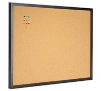 OWLKELA 90 x 60cm Cork Board, Bulletin Board, Black Framed Corkboard, Black Oak Frame Corkboard, Vision Board and Decorative Hanging Pin Board