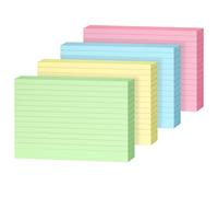 OWLKELA A6 400Pcs Flash Cards, Index Cards 4 Colours (5.83 * 4.13inches), Revision Card for Studying,Working, Note Card for Office, School and Home