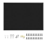 OWLKELA Bulletin Board 60x40cm, Black Wood Framed Cork Board with Felt, Hanging Pin Board for Wall with 20 Pushpins, Vision Board for Office, School, and Home, 1pc
