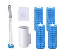 OWLKELA Disposable Toilet Brush with Holders 1 Pack, Wall Mounted Toilet Wand Kit with 48 Refills, Disposable Toilet Cleaning System for Bathroom, Wash Basin and Bathtub Sink