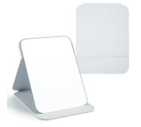 OWLKELA Portable Folding Mirror, 16x11cm, White PU Leather, HD