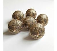 owlKraft Set of 6 Brass Knobs Kitchen Cabinet Pull knobs | Modern Drawer Knobs - Brass Peacock Patterned Knobs | Simple Hardware for Kitchen, Bathroom Cabinets & Dressers | Vintage Shabby Chic 36 mm