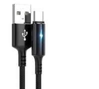 OWLMATIC LED BLUE GLOW USB to USB-C Data Cable, 2M, 20W, 9v, 2.25A, 480Mbps, FASTER Charging and FASTER Data Transfer, BRAIDED, Compatible with iPhone 16 to15, Compatible with Android Type C