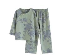 OWLONLINE Jacquard Weave Pajama Set Women's Hanfu Japanese Kimono Pajamas Suit Size M -W19