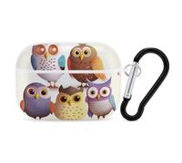 Owls Birds AirPod Pro Case, Anti Scratch Hard PC Cover with Keychain, AirPod Pro 2nd/1st Case Accessories for Women Men, White-Style