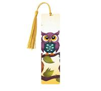 Owls Birds Bookmark, Wooden Bookmarks for Book Lovers Handmade Wood Book Mark with Tassel Reading Page Markers Ornament Wooden Gift Tags Labels for Craft Decorations
