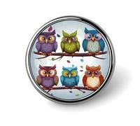 Owls Birds Brooch Pins Lapel Pins for Men Women Badge Button Cover Decorative Jewelry Charms for Hats Bags Backpacks Suits Shirts Scarves Clothing Accessories Banquet Wedding Gift