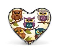 Owls Birds Button Pin Design Your Own Personalized Pin Cute Button Badge Exquisite Heart Badge Fashion Brooch Metal Decorative Lapel Pins for Hat Clothes Backpack