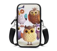 Owls Birds Cell Phone Bag with Detachable Strap, Aesthetic Mini Sling Bag Small Crossbody Bag for Phone