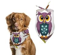 Owls Birds Dog Bandana, Soft Breathable Pet Scarf, Personalized Dog Bib Kerchief for Small Medium Large Dogs Cats, Exquisite Pet Neckerchief for Daily Wear, Travel, Party