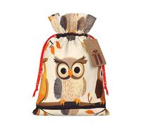 Owls Birds Drawstring Gift Bags Reusable Gift Wrapping Pouches For Birthday, Wedding, Party Favours & Festive Presents