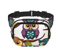 Owls Birds Fanny Pack Adjustable Crossbody Bag Large Waist Bag Travel Belt Bag Unisex Bum Bag