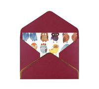 Owls Birds Greetings Romantic Card With Envelopes, Send To A Close Friend,Phnom Penh Pearl Paper Greeting Card