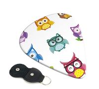 Owls Birds Guitar Plectrums, 6 Guitar Plectrums, Printed on both sides for Electric Guitar Bass Ukulele (0.46 mm 0.71 mm 0.96 mm)