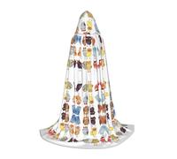 Owls Birds Hooded Cape For Teenagers Witch Vampire Cosplay Party Halloween Christmas Printed Long Cloak
