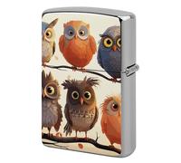 Owls Birds Lighter Case Metal Protective Cover with Double-Sided Art Design, Cool Lighters Pouch Shockproof Lighter Cover for Men Women Gifts, Lighters Not Included