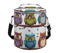 Owls Birds Lunch Bag 15L, Insulated Picnic Basket with Leakproof Design - Large Cooler Tote for Camping, Beach, Hiking & Groceries