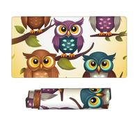 Owls Birds Mouse Pad Large Desk Mat XL PU Leather Desk Pad Waterproof Gaming Mousepad Easy Clean Desks Protector Mat Keyboard Mats, Writing Pads for Office Home 29.5 x 16 in