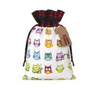 Owls Birds Patterned decorative gift bag, drawstring candy bag, reusable, suitable for storing gifts or everyday items.
