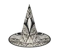 Owls Birds Print Carnival Halloween Witch Hat Costume Accessory Foldable Cap Party Masquerade Decor