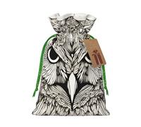 Owls Birds Print Christmas Drawstring Holiday Candy Bag Xmas Sacks Reusable Wrapping Bags Party Favor