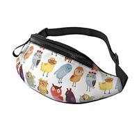 Owls Birds Sport Waist Bag Travel Bumbags with Zipper and Earphone Hole, Running Fanny Pack Waist Pack with Adjustable Belt for Men Women