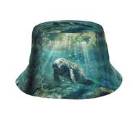 Owls Birds Unisex Print Bucket Hat,Summer Travel Fisherman Cap for All Outdoor Activities, Crazy Save Manatee, One size