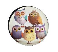 Owls Birds Universal Heavy Duty Oxford Fabric Spare Tire Cover Waterproof Wheel Protector for SUV Truck RV Dust Snow Sun Protection 36 Inch