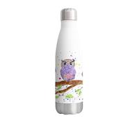 Owls Bottle Owl See Hear Speak no Evil Bird Animals Watercolour Bottle double Wall insulated Stainless steel sport Drinks 500ml