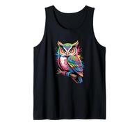Owls Colorful Owl Bird Animal Nature Artful Creative Tank Top