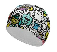 Owls Doodle Swim Cap High Elasticity Anti Slip Waterproof Comfortable Swim Hat Bathing Cap for Men Women