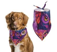 Owls Faces Art Pet Bandana Dogs Triangle Scarf Cats Handkerchief Puppy Costume