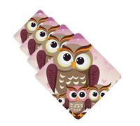 Owls family Car Air Freshener Cards Set of 4 Pieces Long Lasting Hanging Scented Cards for Bedroom Wardrobe Car Aromatherapy Tablets for Men Women Rearview Mirror Pendant