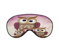 Owls Family Sleep Mask for Side Sleeper Light Blocking Night Blindfold Eye Shade Cover with Adjustable Strap Soft Breathable Zero Pressure Eye Masks for Travel Nap