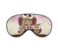 Owls Family Sleep Mask for Women Men Side Sleeper Eye Cover with Adjustable Strap Soft Breathable Blackout Mask Slip-Free Deep Sleeping Travel Essentials