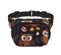 Owls Footabll Double Layer Waist Bag Pack Sport Ball Bum Bag Fanny Pack for Men Women, Adjustable Belt Bag for Travel Hiking Running Cycling Festival