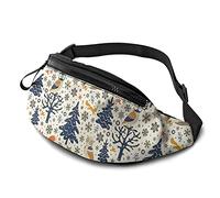 Owls Fox Squirrel Birds Fanny Pack for Women Men Fashion Waist Bag Hip Bum Bag with Adjustable Belt for Travel Hiking Cycling Runnin