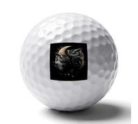 Owls Full Moon Funny Printed Golf Ball Personalized Practice Balls Cool Accessories Gifts for Golfers Dads Men Women