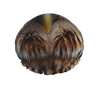 Owl's Gaze One Size Double-layer shower cap prevents hair from getting tangled during showering and skincare.