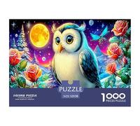 Owls in Snow 1000 Piece for Adults & Kids: Owl in Colorful Night Scene Fun Present & Activity for Home & Wall Decor 52x38cm/1000pcs