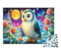 Owls in Snow Adult Jigsaws Surreal Bird Illustration 1000 Piece Impossible Hard Difficult Challenging for Adults 70x50cm/1000pcs