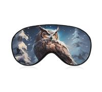 Owls in Snow Snowflakes Sleep Mask BlockLight Sleeping Eye Mask Comfortable Night Sleeping Mask Ultralight Travel Eye Cover for Women Men
