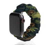 Owls in The Leaves Elastic Scrunchie Watch Bands Bracelet Strap Compatible with IWatch Series 6 5 4 3 2 1 Silver-style 38mm/40mm