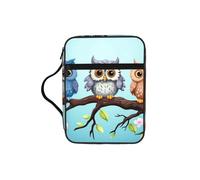 Owls on a Branch Bible Cover for Women - Stylish Large Bible Case for Men, Multi-Functional Carrying Book Cover Church Bag with Handle and Zipper Pocket - Bible Bag Christian Gifts