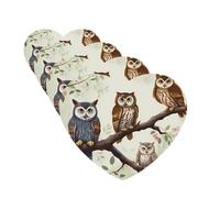 Owls on a branch Car Air Fresheners Cards 4 Pcs Hanging Fragrance Scented Cards Long-Lasting Car Aromatherapy Tablets for Wardrobe Bathroom Car Interior Mirror Pendant Gifts