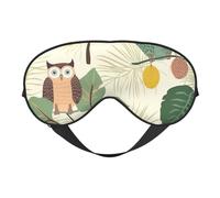 Owls On A Branch Double-Sided Silk Sleep Mask, Adjustable Light Blocking Eye Mask for Travel, Men & Women, Soft Comfortable Blindfold 20x10cm
