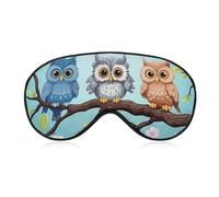 Owls on A Branch Eye Masks Sleeping Detachable Breathable Eye Cover Soft Block Light Sleep Mask for Women Men, Relaxing Pressure Night Blindfold