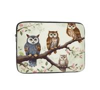 Owls On A Branch Laptop Sleeve for Women Men, 17 Inch Waterproof Laptop Bag Lightweight Notebook Computer Cover Bag