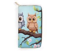 Owls on A Branch Leather Wallet, Bifold Stylish Wallets, Credit Card Holder for Passport Covers, Purse Passport Bag for Men Women